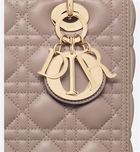 Medium Lady Dior Bag Warm Taupe Cannage 